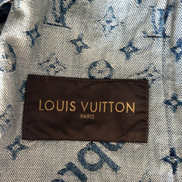 Louis Vuitton Supreme Blue & White Monogram Denim Jacket - Picture 3 of 6
